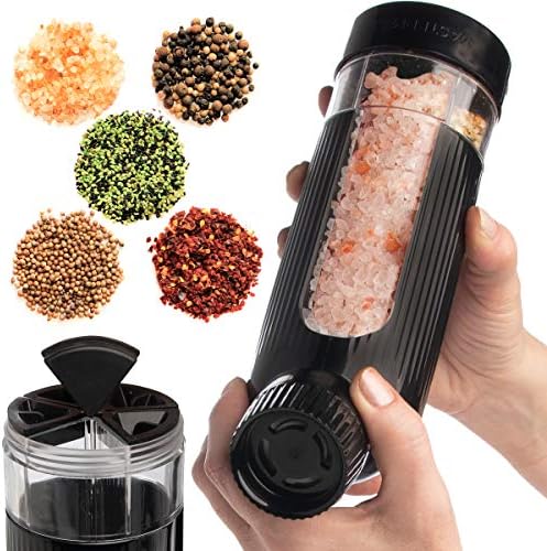 Multi-Section Spice Mill Salt Pepper Ceramic Combo for Organization