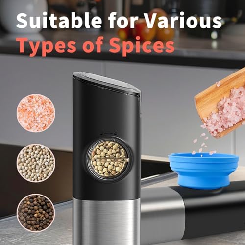 ALLWORTH LIFE Gravity Electric Salt and Pepper Grinder Set Effortless Mixing System