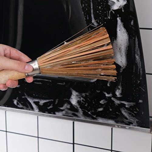 2-Piece Cast Iron Wok Cleaning Whisk Set for Kitchen