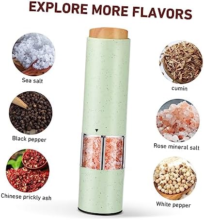 Cabilock Electric Salt Pepper Mill Set - Coarse to Fine Settings