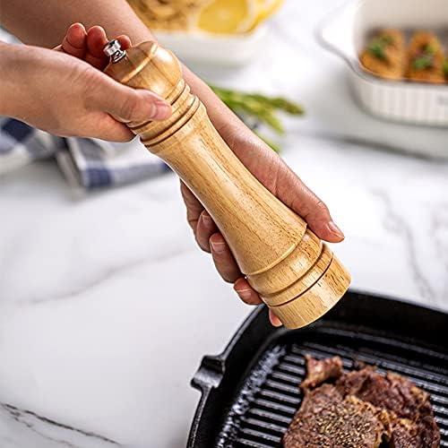 Adjustable 8-inch Wooden Pepper Grinder Mill with Oak Cover