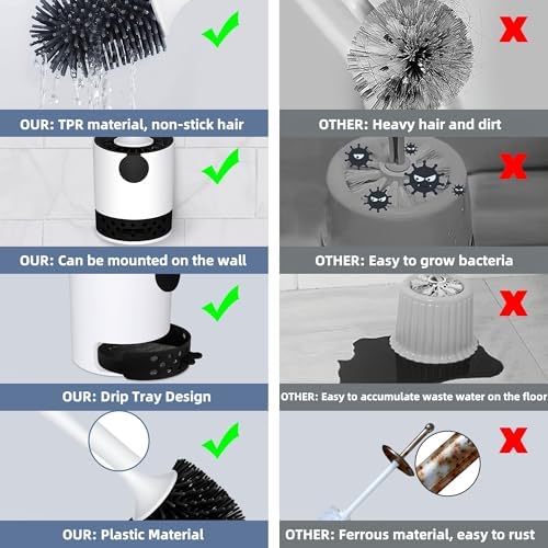 ABSOFINE Silicone Toilet Brush Set