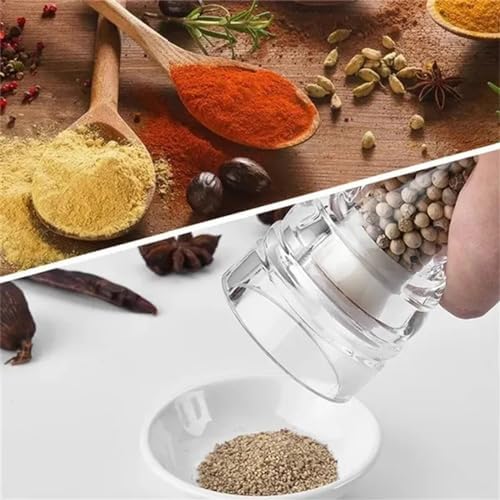 Sonhomay Clear Acrylic Salt Pepper Grinder Set Adjustable Coarseness Stylish Design