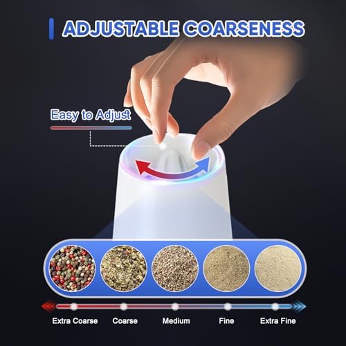 Rechargeable Electric Pepper and Salt Grinder Set Automatic Gravity Switch BPA-Free