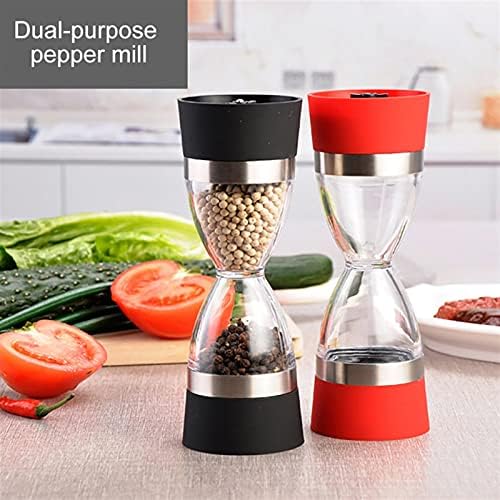 Pepper Grinder Mill 2 in 1 Hourglass Shape Dual Salt and Pepper Mill