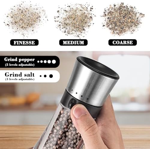 Compact Salt Pepper Grinder Set 475 lbs