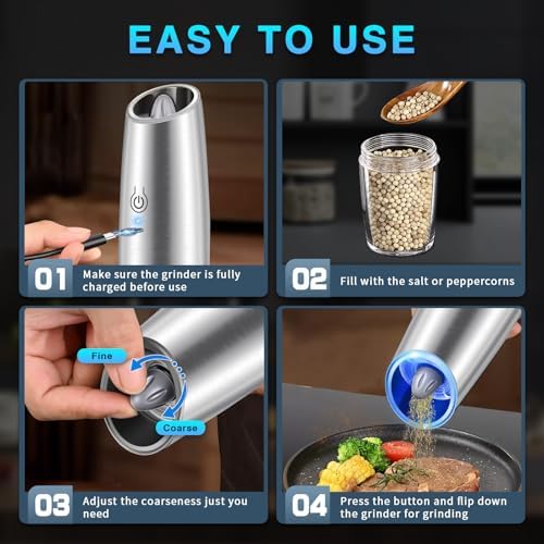 HaomacroRechargeable Electric Salt Pepper Grinder Set