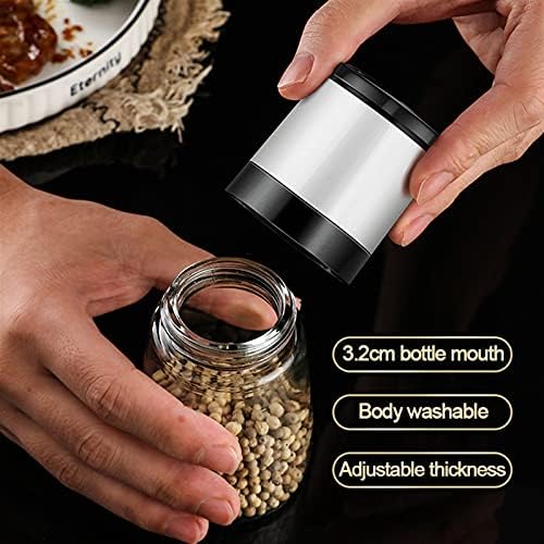 JAJKAFCL White Glass Pepper Grinder Salt Pepper Mill