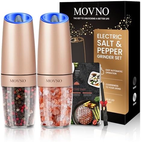 Gravity Electric Salt and Pepper Grinder Set Battery-Powered Black CGold 2P
