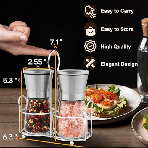 Stainless Steel Salt and Pepper Grinder Set