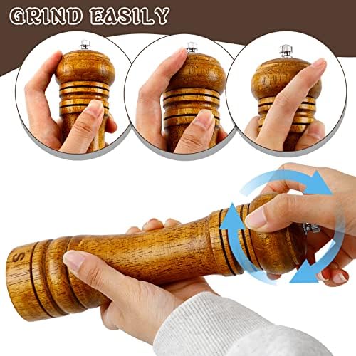 Adjustable Wooden Salt Pepper Grinder Set