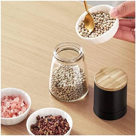 JAJKAFCL 2-Piece Refined Ceramic Pepper Mill Set with Adjustable Grinder