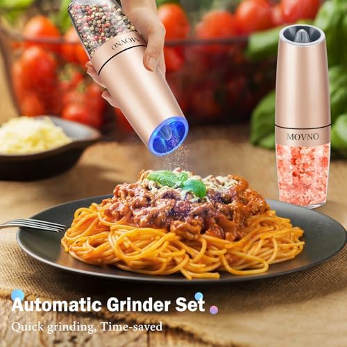 Gravity Electric Salt and Pepper Grinder Set Battery-Powered Black CGold 2P