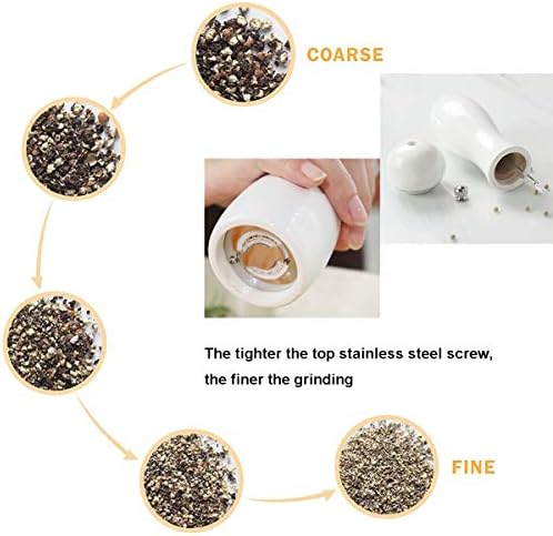 Modern Stone Pepper Grinder LARGE CAPACITY ADJUSTABLE COARSENESS STAINLESS STEEL MATERIAl ELEGANT DESIGN