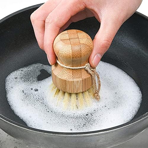 Premium Eco-Friendly Bamboo Dish Brush Set for Kitchen Cleaning