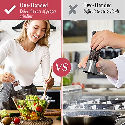 Compact Powerful Rechargeable Salt Pepper Mill Set