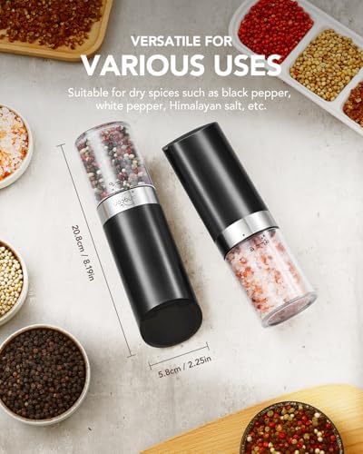 Gravity Electric Salt and Pepper Grinder Set with LED Light