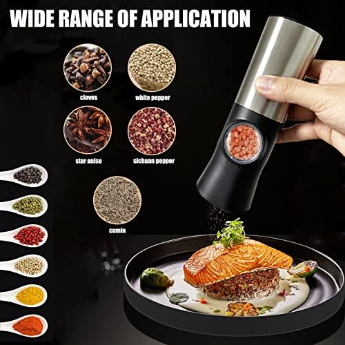 Gravity Electric Salt and Pepper Grinder Set with Battery