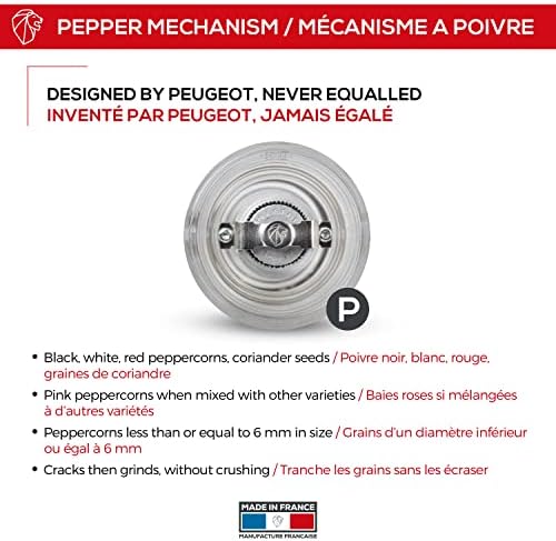 Peugeot Nancy Manual Pepper Mill - Clear Acrylic 35 Inch