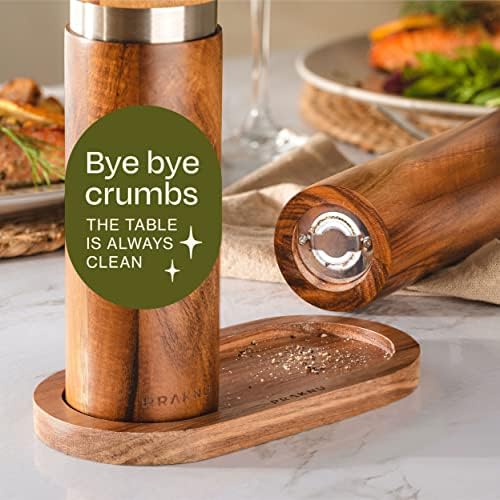Crafted from Solid Acacia Wood 100 Sustainable Luxury Salt Pepper Mill Set