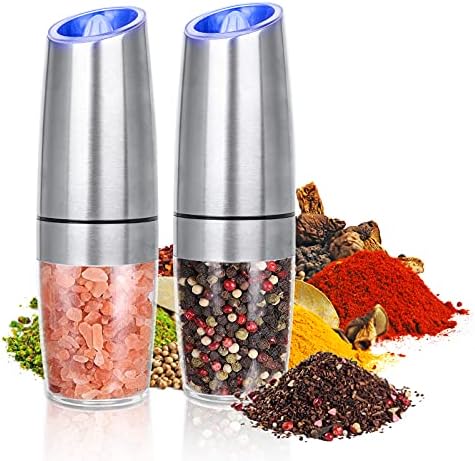 Adjustable Salt Pepper Mill Set with LED Light