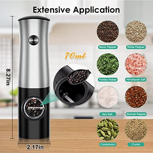 Double-Action Electric Salt Pepper Grinder Set