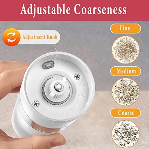 Compact Powerful Rechargeable Salt Pepper Mill Set