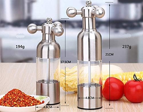 Sleek Small Stainless Steel Pepper Mill for Home Kitchen
