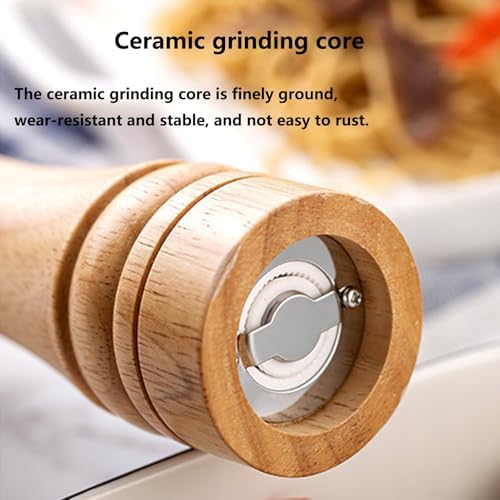 Manual Salt and Pepper Shakers wCeramic Grinders Adjustable Coarseness