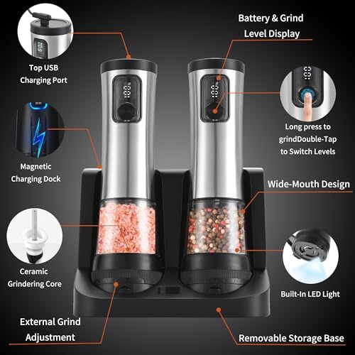 Perfect Electric Salt and Pepper Mill Set for Home Use
