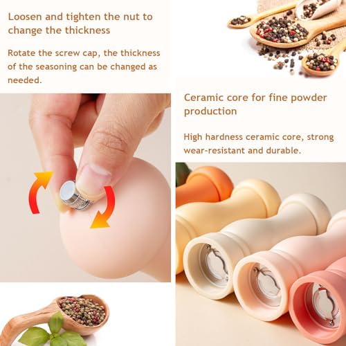 6 Inch Manual Pepper Grinder with Adjustable Ceramic Rotor