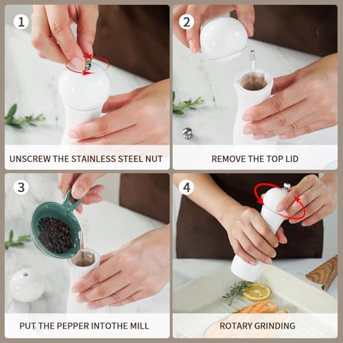 SHIKORI Manual Wooden Salt Pepper Mills Set