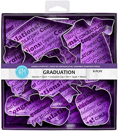 RM Graduation Cookie Cutter Set 6-Piece Set Silver