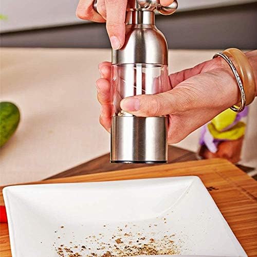 Sleek Small Stainless Steel Pepper Mill for Home Kitchen