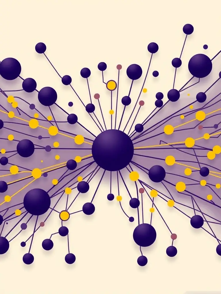 A stylized image representing a dark matter decision matrix, with interconnected nodes and pathways, symbolizing strategic decision-making.