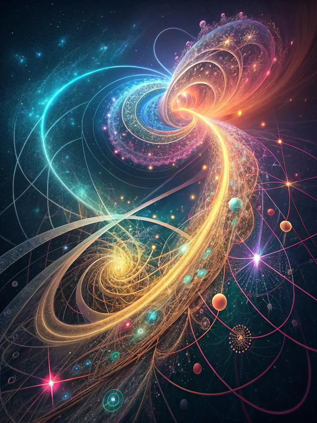 A dynamic visualization of quantum entropy flows in a technological ecosystem, representing Quantum Entropy Flow Modeling.